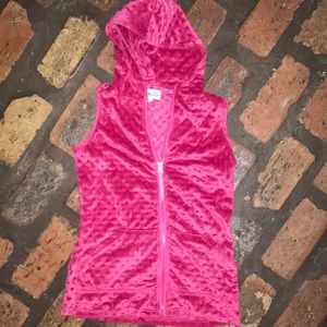 velvety zip up hooded vest, or swimsuit cover up